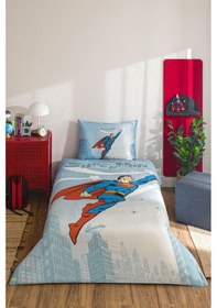 Resim Özdilek Superman Hero Tek Kişilik Lisanslı Lastikli Çarşaf Çocuk Nevresim Takımı Mint 