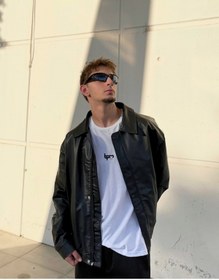 Resim BPM Erkek Oversize Vintage Deri Ceket 
