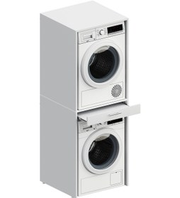 Resim Aqua Bagno Voca Smartbox Çamaşır Ve Kurutma Makinesi Dolabı -çekmeceli Beyaz 