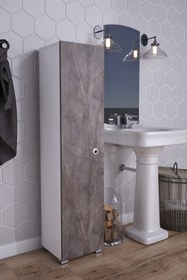 Resim mokaparkavm Saltık Çok Amaçlı Banyo Mutfak Kiler Dolabı Gri 