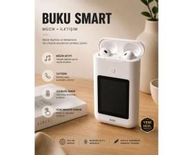 Resim Aless Buku Powerbank'lı Amoled Ekranlı Kulaklık 8000MAH 