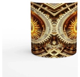 Resim Aslan Burcu Baskılı Kahve Kupası - Zamanın Çarkları Astroloji Mekanizması Vs4 