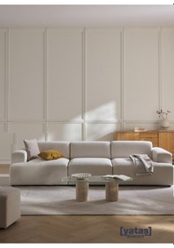 Resim Most Mollista 3 Modül Kanepe Koltuk 01 Kırık Beyaz Keten Kumaş Yu 