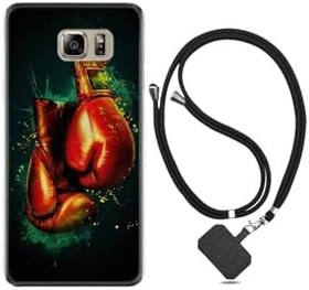 Resim kilifland Samsung Galaxy Note 5 ile Uyumlu Kılıf Silikon Desen Boyun Askılı Boks Eldiveni 1763 