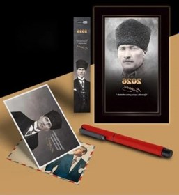 Resim 2026 Atatürk Temalı Ajanda Ve Kalem Seti - Kırmızı - 
