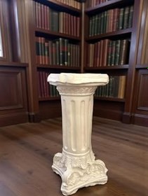 Resim Dekoratif 53 cm Parlak İnci Beyaz Roma Sütunu Ev Bahçe Balkon Dekorasyon Bohem Biblo Heykel 