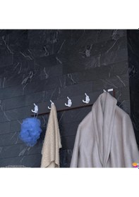 Resim Modilayn Arı 9 Kancalı Banyo Askısı 3' Lü Set 36,4 X 9,6cm Şık Tasarım Ekstra Düzen Ve Yer Tasarrufu Antrasit 