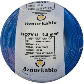 Resim Öznur 2,5 Mm NYA Kablo - 100 Metre Mavi 