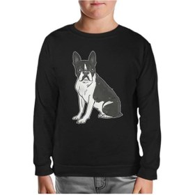 Resim Hayvan - Köpek Terrier Siyah Çocuk Sweatshirt 