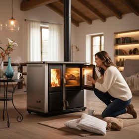 Resim ReHome DKS-18 Katı Yakıt Sobası | Fırınlı Odun Sobası 