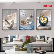 Resim 2D Düz, 3 Parça Yüksek Kaliteli Modern Geometrik Sanat Desenli Duvar Tuval Tablosu - Nordik Hafif Lüks Poster Dekorasyon Resmi, Çerçevesiz Ev Dekoru/Doğum Günü Hediyeleri/Tatil Hediyeleri/Yeni Yıl Hediyesi Her Durum İçin - 40*60cm/50*70cm, 2D Düz 