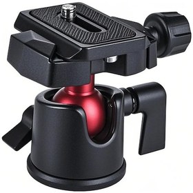 Resim Hombey Alüminyum Mini Topuz Kafa, 25mm Küre, Dikey-yatay Açı, 1/4" Hızlı Kurulum Plakası, Masaüstü Tripod İçin 