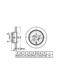 Resim MGA 50263 FREN DİSKİ ARKA AVENSIS 03-08 DÜZ 280mm 
