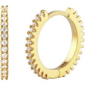 Resim Taşlı Sarı Halka Gümüş Kadın Küpe N11.91297 