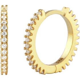 Resim Taşlı Sarı Halka Gümüş Kadın Küpe N11.91297 