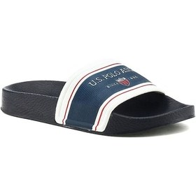 Resim U.S Polo Assn Rugby 3FX Lacivert Erkek Plaj Terlik Beyaz - Lacivert 