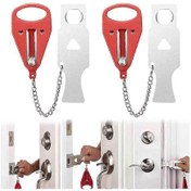 Resim Adet Taşınabilir Kapı Kilidi Güvenlik Yükseltilmiş Versiyon Daire Güvenliği Yatak Odası Kapı Kilidi Seyahat Kapı Kilidi 