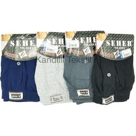 Resim 6 Lı Paket Seher Yıldızı Pamuklu Penye Düğmeli Erkek Boxer 0008 