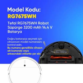 Resim Ümit Maker Tefal RG7675WH Robot Süpürge 3200 mAh 14.4 V Batarya - Orjinal Uyumlu Uzun Ömürlü, Yüksek Performans Pil 