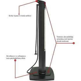Resim Mabeyn Nobility 2500 W Karbon Infrared Dikey Elektrikli Isıtıcı Soba (Nobility) 