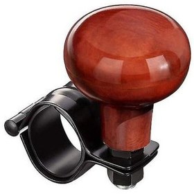 Resim Ahşap Desenli Direksiyon Simidi Topuzu Evrensel Tüm, Kamyonlar, Yarı Römorklar, Tekneler, Golf Arabaları Güç Kolu 