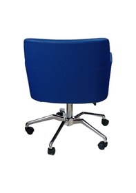 Resim Büro Koltuğu Örümcek Yıldız Ayaklı Mavi Renk Suni Deri 