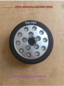 Resim Viptec Kamp Feneri Magnetli-Mıknatıslı Ledli Fener Pilli Kırmızı - Siyah 