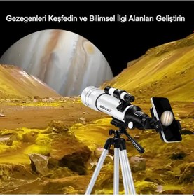 Resim 70400 Hd Astronomik Teleskop - Gökyüzü Ve Doğa Gözlemi İçin, 70mm Objektif, 360mm Odak, Fmc Kaplama 