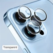 Resim iPhone 11-15 için net kamera lens koruyucu, iPhone 15 Pro Max ile uyumlu, alüminyum alaşımlı halkalı premium temperli cam, şeffaf plastik kapak 