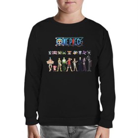 Resim One Piece Siyah Çocuk Sweatshirt 