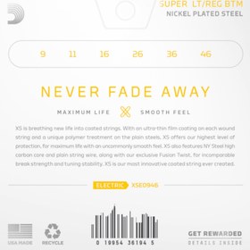 Resim D'Addario XSE0946 XS Nickel Plated Steel Elektro Gitar Teli - Super Light/Regular (9-46) 