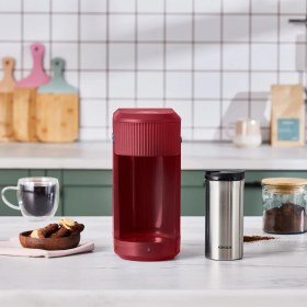 Resim Karaca Mono Personal Filtre Kahve Makinesi Kırmızı 4 Fincan Kapasitesi ve 300 ml Çelik Termos 