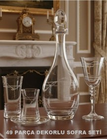 Resim Sare Dekor 49 Parça 12 Kişilik Bardak Seti Paşabahçe Seri Su-meşrubat-kadeh-çay Takımı Şeffaf 