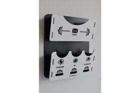 Resim Ahwall Apartman Ortak Fatura & Posta Kutusu Ahşap Mdf Siyah - Beyaz 