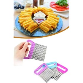 Resim Saint Belisama Şekilli Patates Cips Dilimleyici Kesici Doğrayıcı Tırtıklı Patates Dilimleme Doğrama Aparatı 