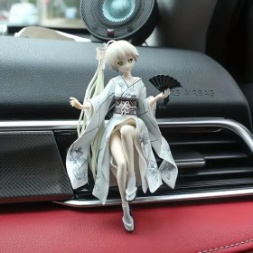 Resim Beyaz Kıyafetli Anime Kız Figürü Araba Torpido Aksesuar Ev Dekorasyon Biblo 