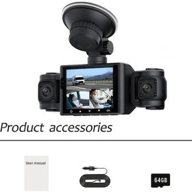 Resim Motion003 Bcuoz 360 4 Kanallı Araç Kamerası - 1080p Ön 480p Yanlar 64gb Kart Dahili 