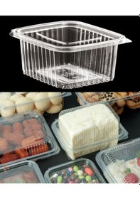 Resim Plastik Saklama Kabı 500 G 100 Adet Kapaklı Sızdırmaz Kap 