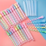 Resim 24 adet mini balon çubuğu seti - renkli ve çok yönlü, partiler, etkinlikler, kutlamalar için uygun - plastik toksik olmayan balon üfleme oyuncakları, çözüm dahil değil - kedi pençesi, taç, fiyonk, donut, kar tanesi şekilleri 