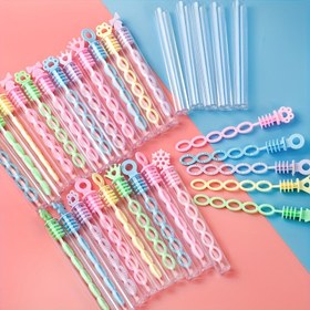 Resim 24 adet mini balon çubuğu seti - renkli ve çok yönlü, partiler, etkinlikler, kutlamalar için uygun - plastik toksik olmayan balon üfleme oyuncakları, çözüm dahil değil - kedi pençesi, taç, fiyonk, donut, kar tanesi şekilleri 