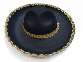 Resim Nessiworld Altın Renk Şeritli Meksika Mariachi Latin Şapkası 55 cm Çocuk 