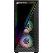 Resim GamePower Ravadin ATX 3* ARGB Infinity Fan Temper Cam Gaming RGB Kontrolcüsü ve Uzaktan Kumanda Siyah Kasa 650W 80+ Bronze Dahili PSU 