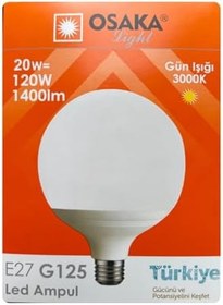Resim Osaka LED Ampul, 20W (120W), 3000K Sarı Işık, E27 Duy, 3 Adet 