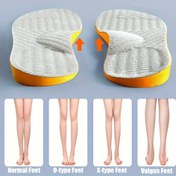 Resim Yetişkinler için 1 Çift O-Tipi Ayak Düzeltici Tabanlık - Ortopedik Şok Emici Nefes Alabilir İçlikler, Ergonomik Tasarım, Sarı Vurgular ve Dokulu Yüzey ile Topuklu, Düz Ayakkabılar, Botlar için - Kamburluğun, Varus/Valgus Ayakların, Normal Ayakların Düzeltilmesi 