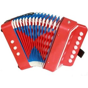 Resim H.oner 3 Bas 7 Sesli Kırmızı Renk Çocuklar İçin Mini Akordeon 