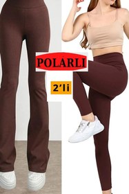 Resim Swana Yüksek Bel Toparlayıcı Kışlık Içi Polarlı 2’li Tayt Seti 