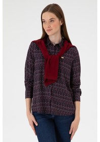 Resim U.S. Polo Assn. Kadın Lacivert Uzun Kollu Gömlek 50316381-VR033 