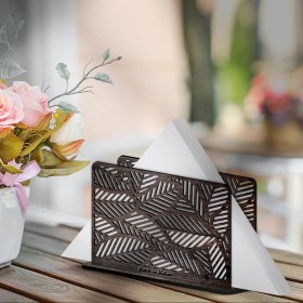 Resim BK Kişiye Özel Yaprak Tasarımlı Ahşap Peçetelik - 4 