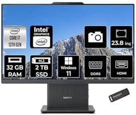 Resim LENOVO IdeaCentre 24IRH9 i7 13620H 32GB DDR5 2TB SSD 23.8" FHD IPS W11H Siyah All in One PC & PER4 