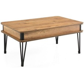 Resim Dekoratif Metal Firkete Ayaklı Orta Sehpa Ceviz (482395714) 